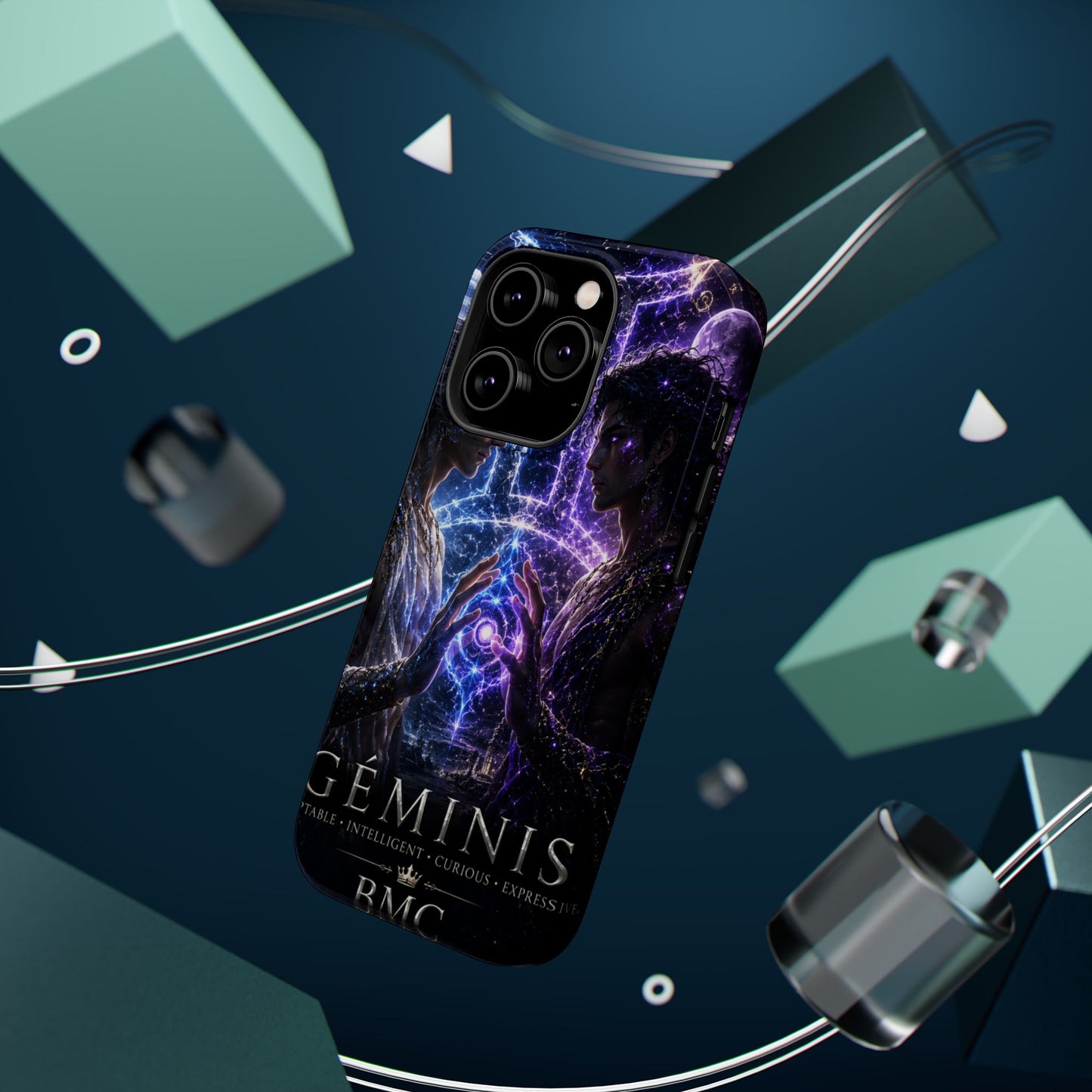 "Funda Magnética Reforzada♊ Géminis — Reflejo del alma dividida"
