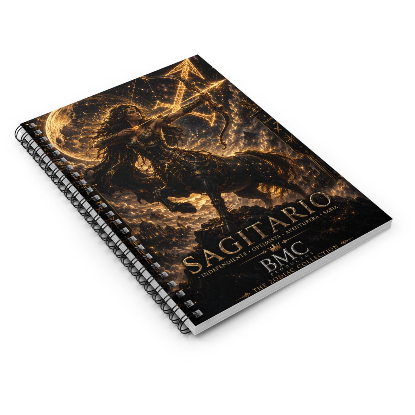 "libreta Sagitario M – La Cazadora del Horizonte"