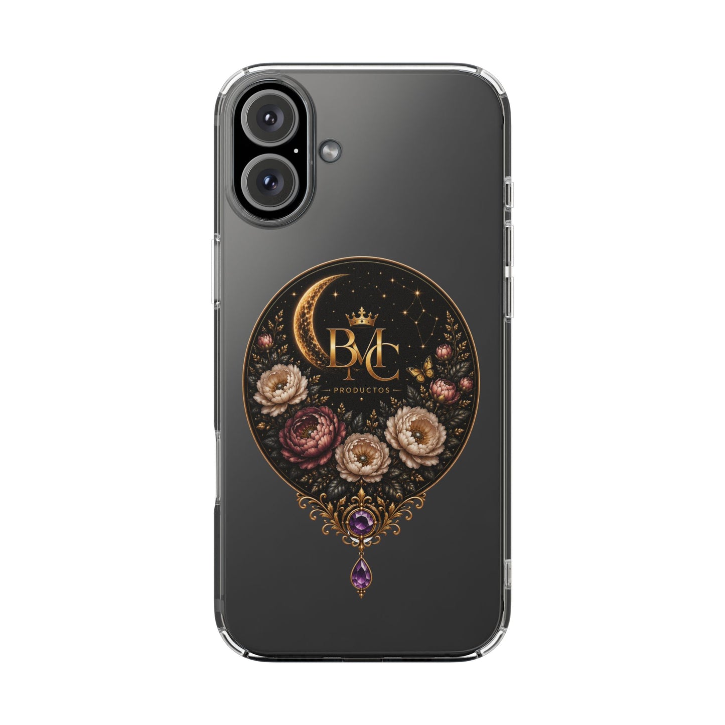 🌙 Moon & Bloom | Funda Magnética Transparente para iPhone