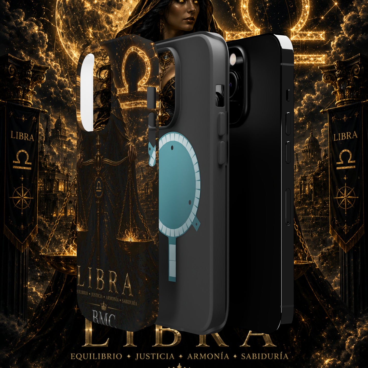 "Funda Magnética Reforzada libra– La Guardiana del Equilibrio"