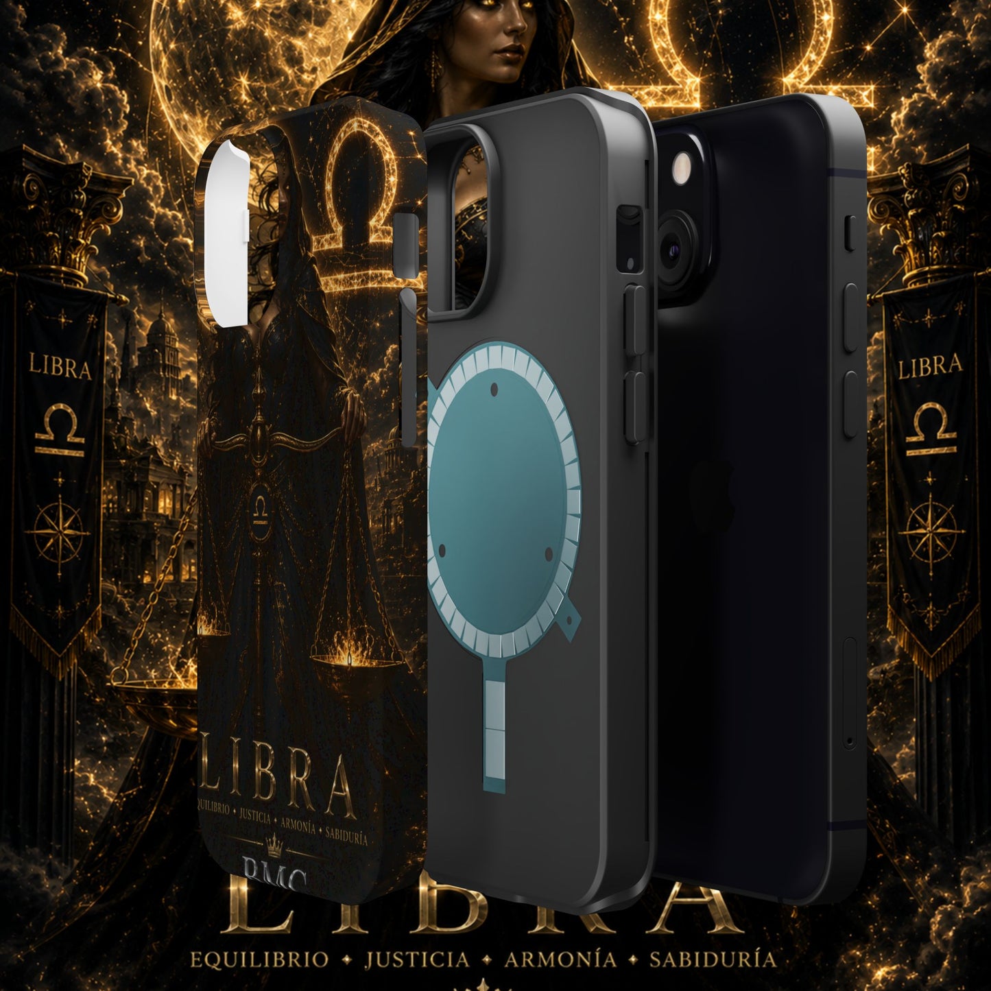 "Funda Magnética Reforzada libra– La Guardiana del Equilibrio"