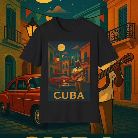 "Camiseta Cuba: Ritmo, Historia y Encanto Caribeño 🎺🚗🌴 "