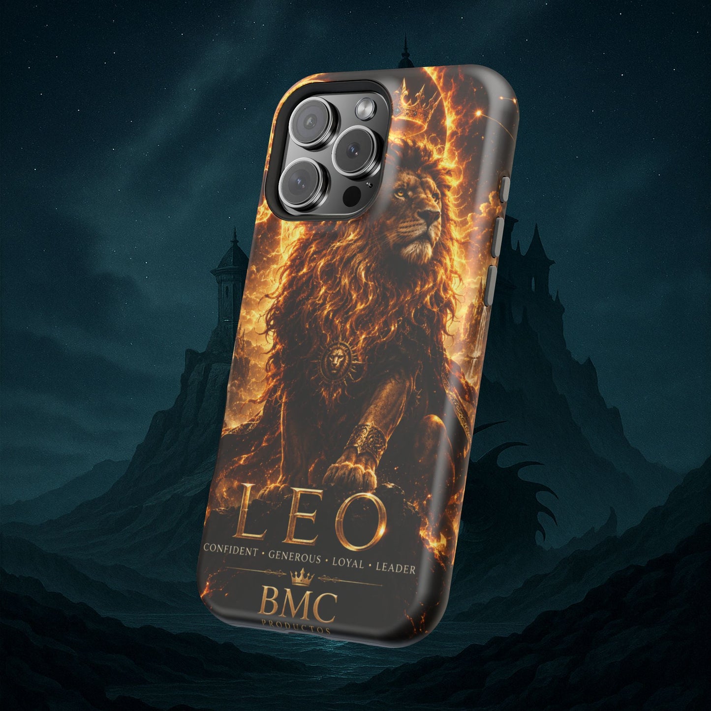 "Funda Magnética Reforzada ♌ Leo — Soberano del fuego eterno"