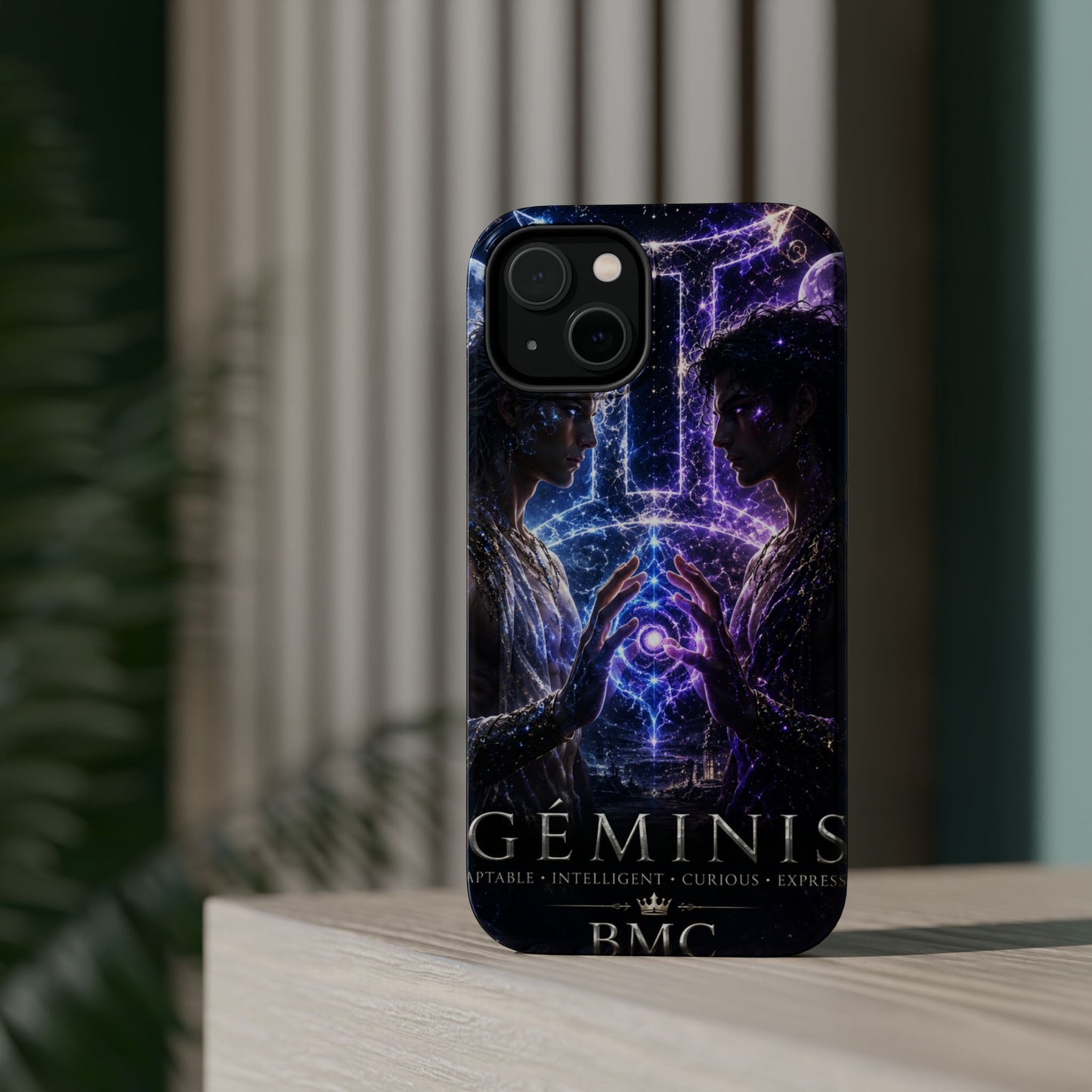 "Funda Magnética Reforzada♊ Géminis — Reflejo del alma dividida"