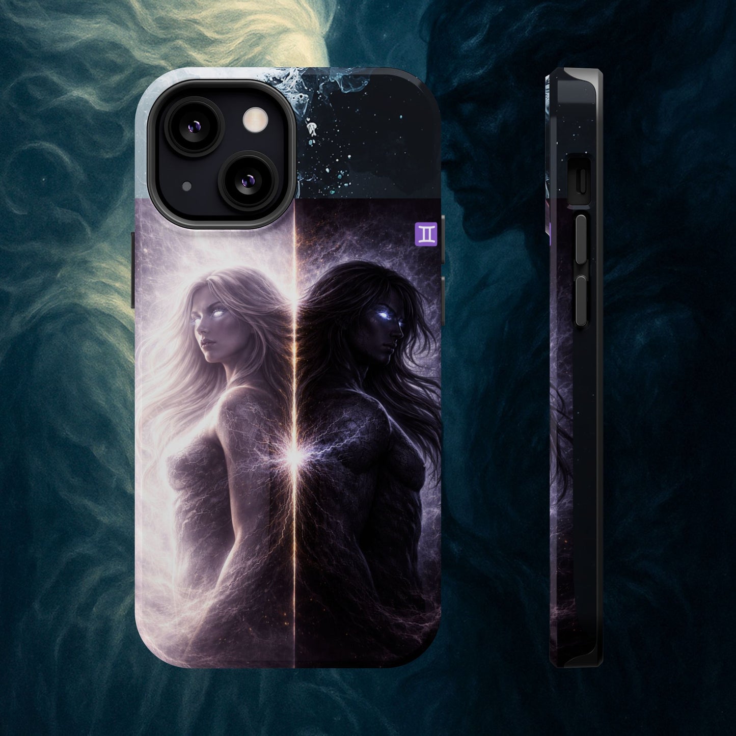 "Funda Magnética Reforzada♊ Géminis — Reflejo del alma dividida"