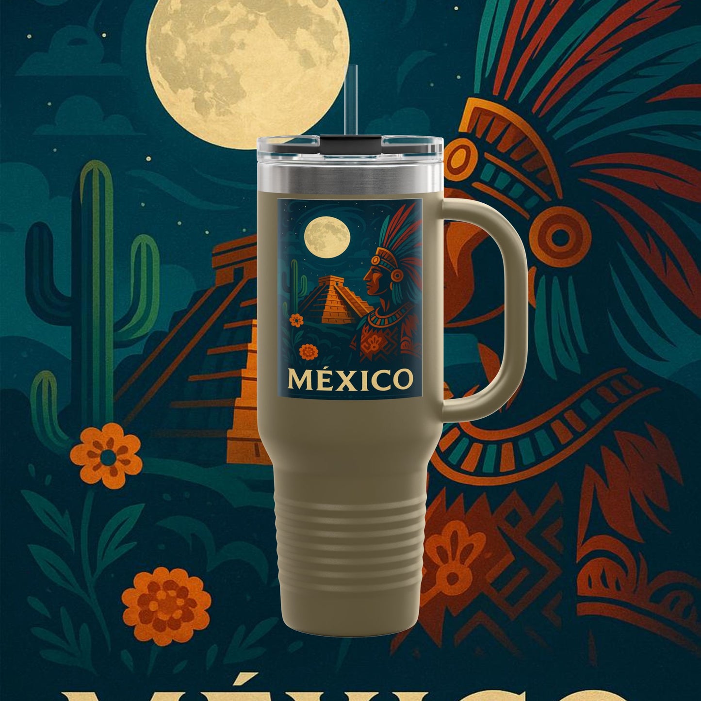 "taza de Viaje Aislada México: Tierra de Colores, Cultura y Corazón 🌵🎉🪅"