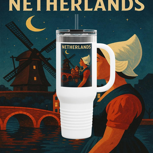 "taza de Viaje Aislada paises bajos✨ – Tierra de tulipanes, molinos y canales mágicos"