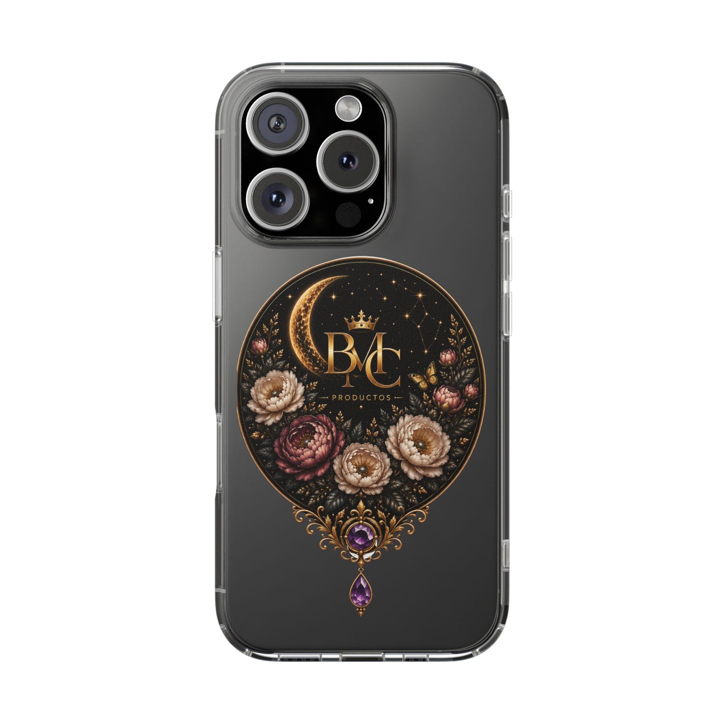 🌙 Moon & Bloom | Funda Magnética Transparente para iPhone