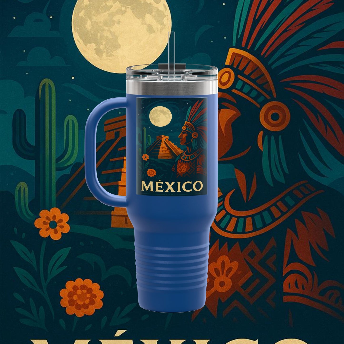 "taza de Viaje Aislada México: Tierra de Colores, Cultura y Corazón 🌵🎉🪅"