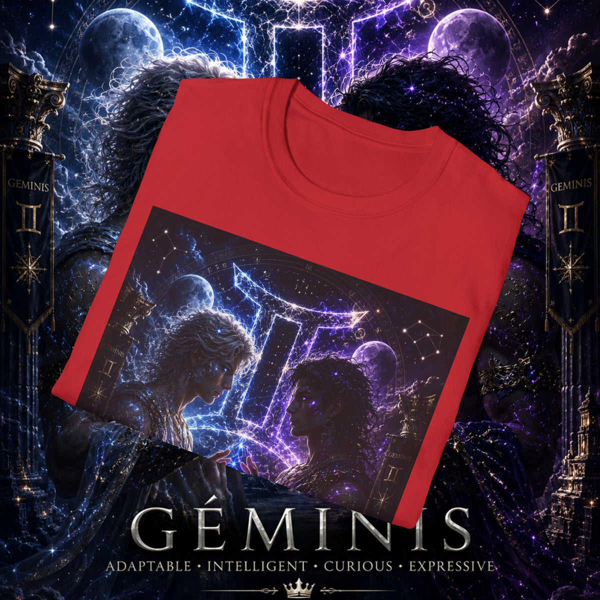 "Camiseta ♊ Géminis — Reflejo del alma dividida"