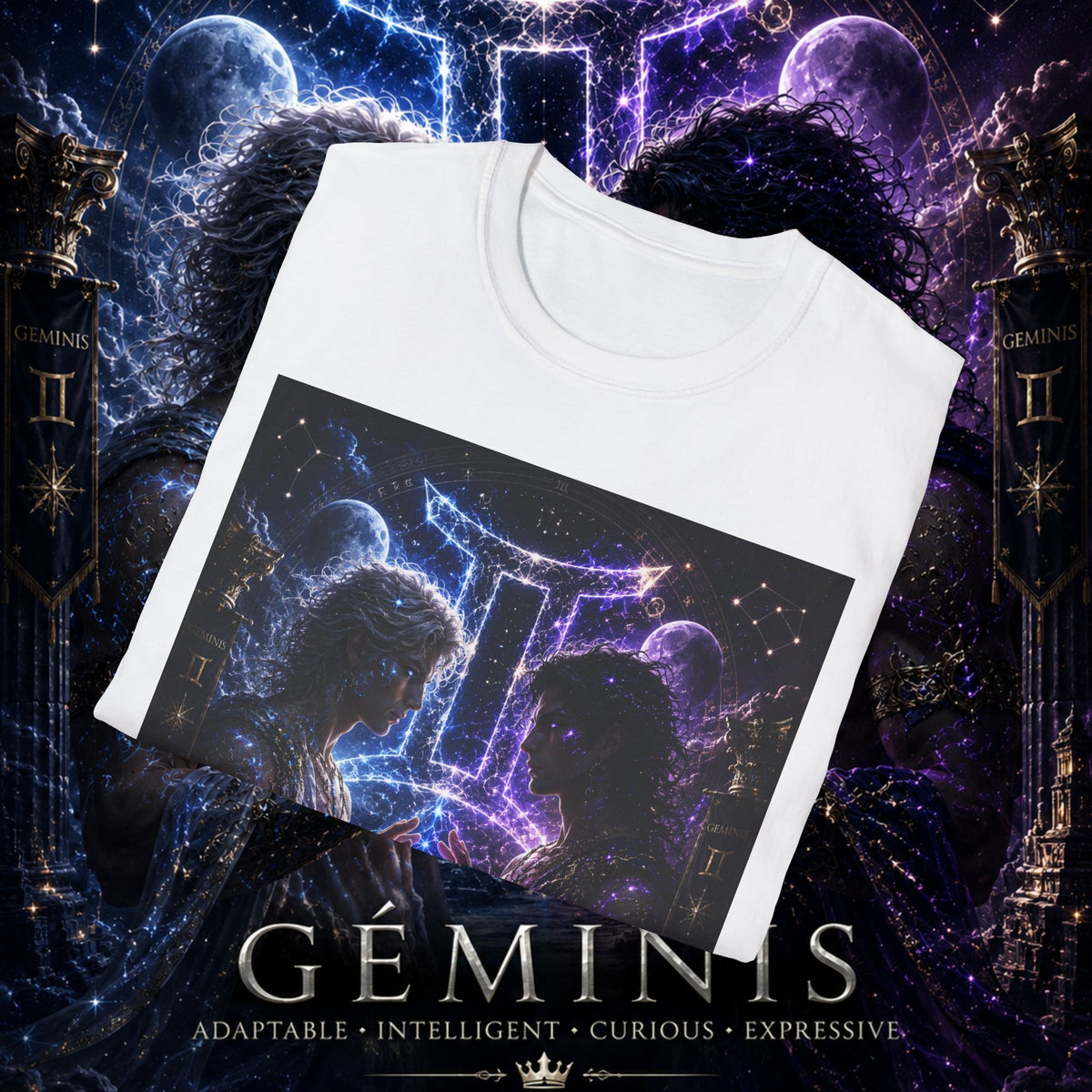 "Camiseta ♊ Géminis — Reflejo del alma dividida"