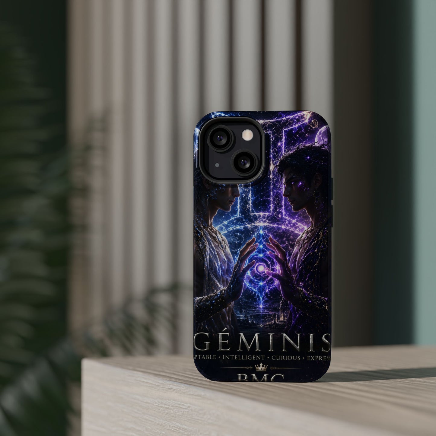 "Funda Magnética Reforzada♊ Géminis — Reflejo del alma dividida"