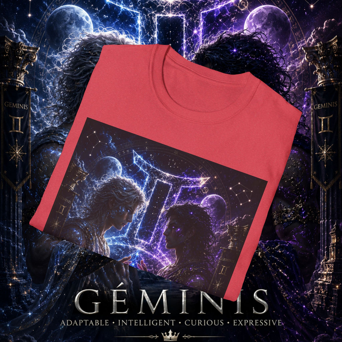 "Camiseta ♊ Géminis — Reflejo del alma dividida"