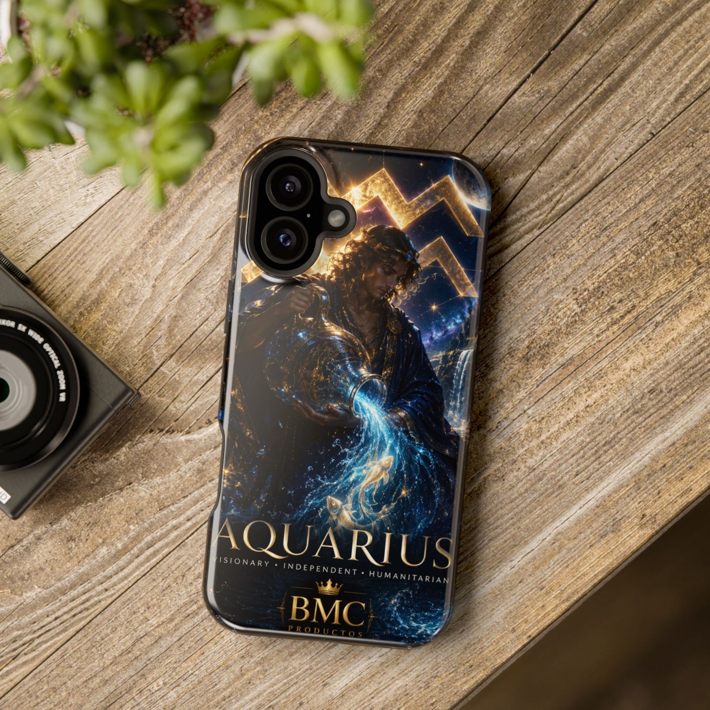 "Funda Magnética Reforzada♒ ACUARIO – El Visionario del Cielo y el Agua"