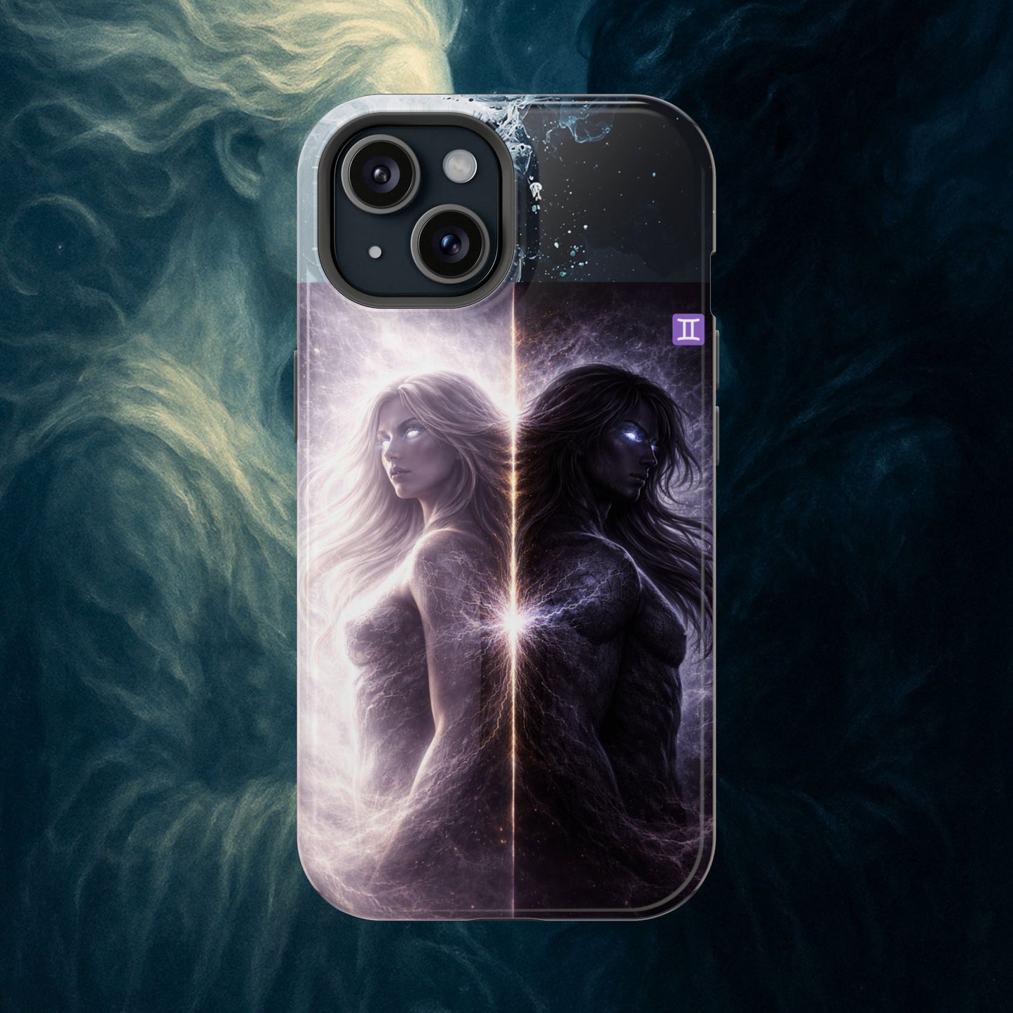 "Funda Magnética Reforzada♊ Géminis — Reflejo del alma dividida"