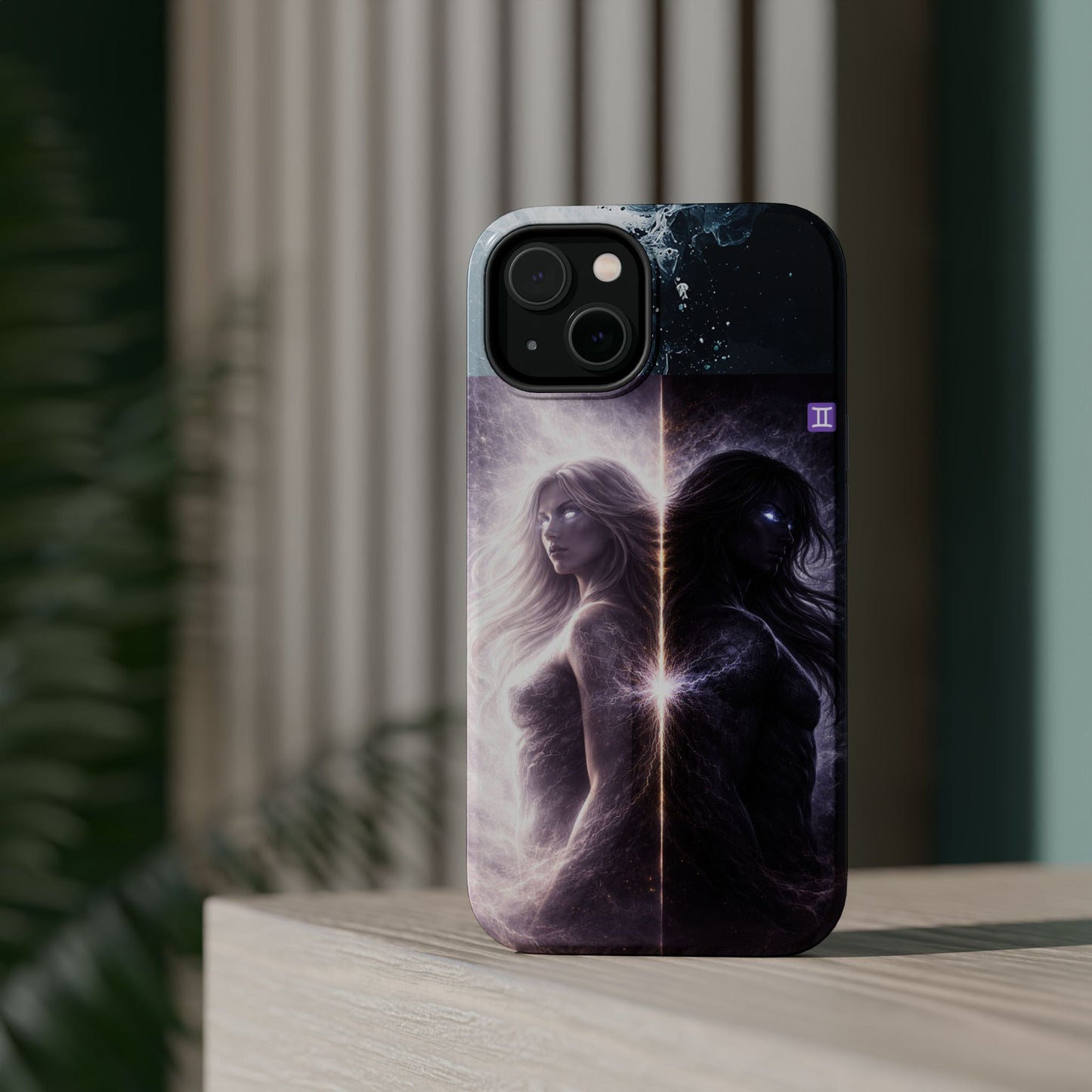 "Funda Magnética Reforzada♊ Géminis — Reflejo del alma dividida"