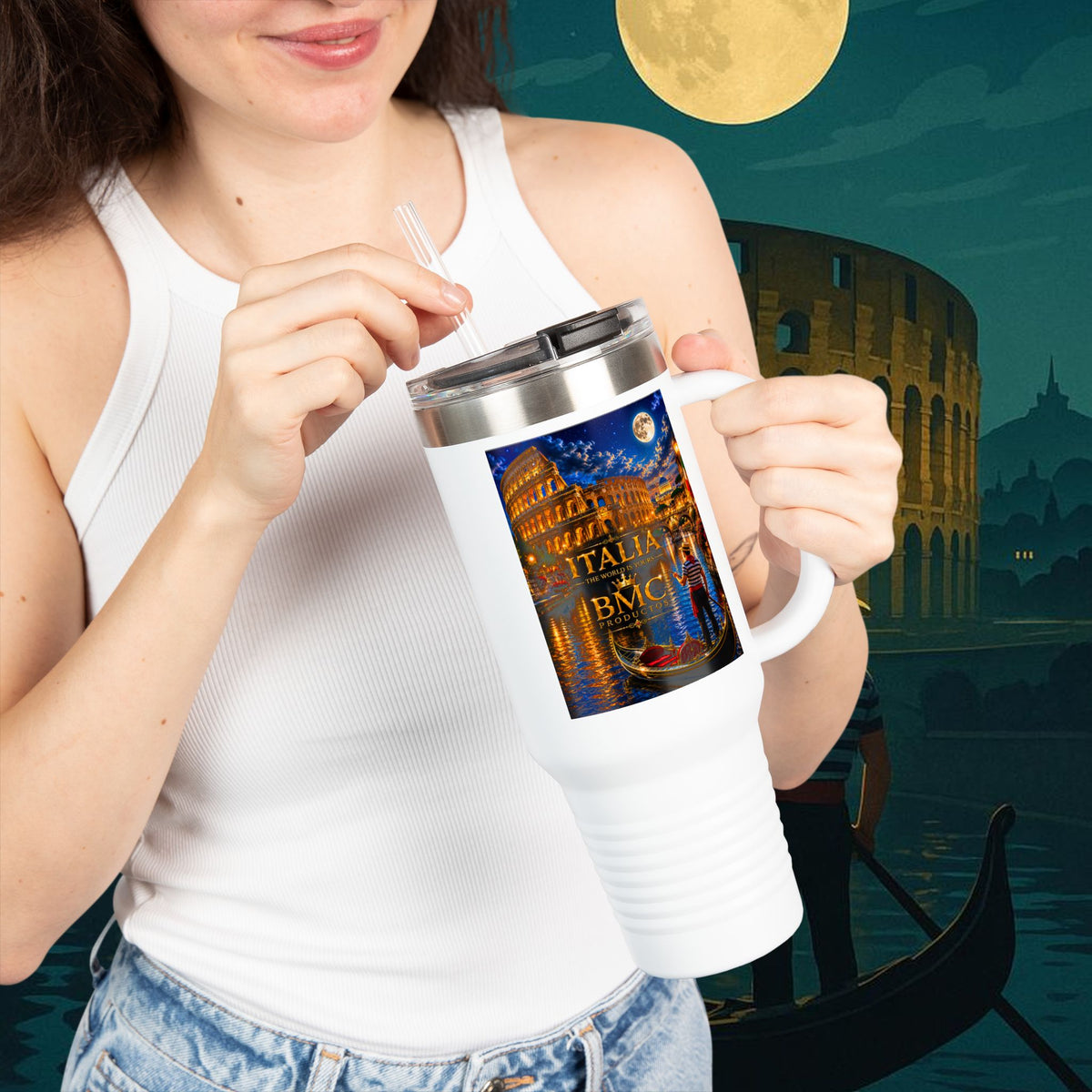 "taza de Viaje Aislada Italia: Arte, Pasión y Sabores Eternos 🎨🍝🏛️"