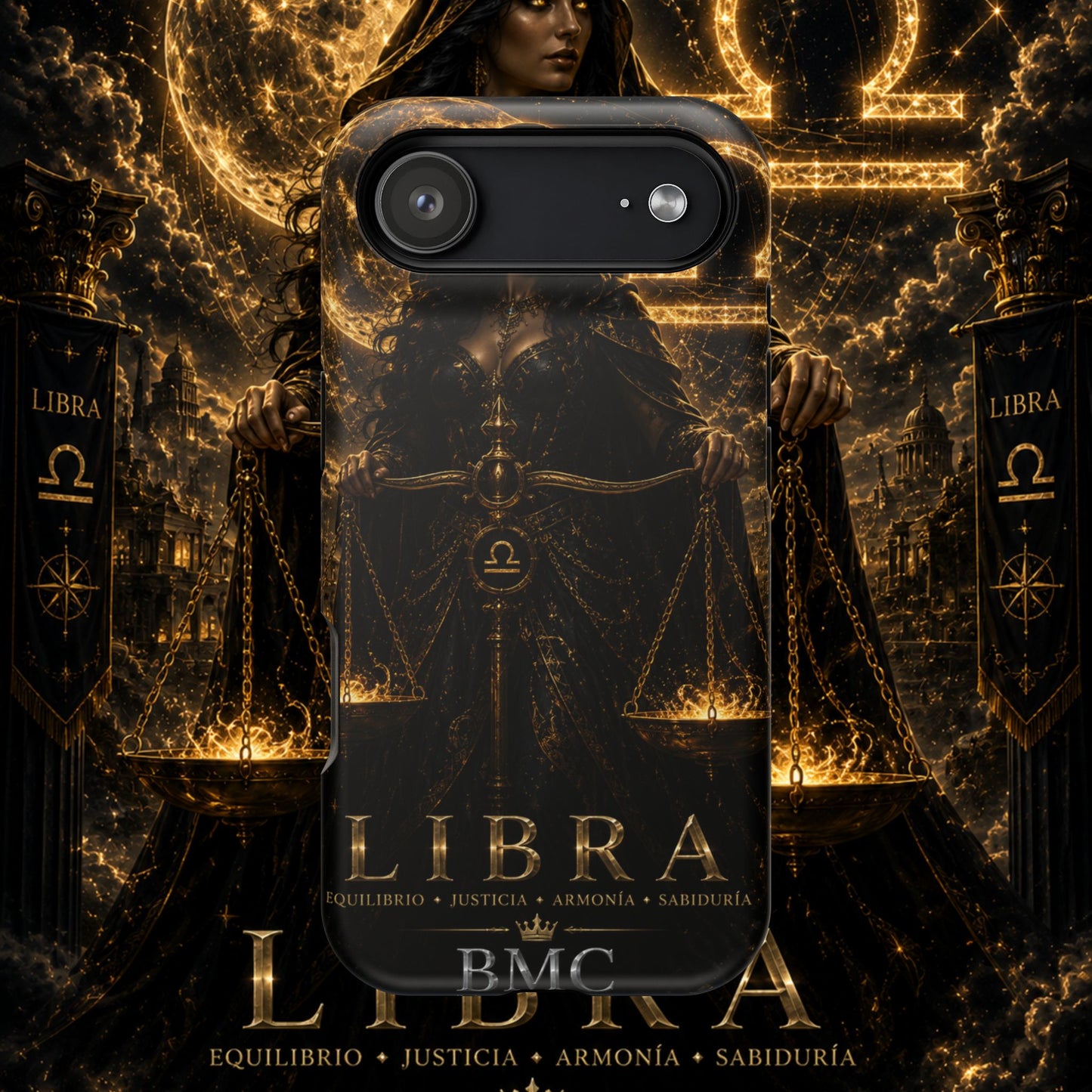 "Funda Magnética Reforzada libra– La Guardiana del Equilibrio"