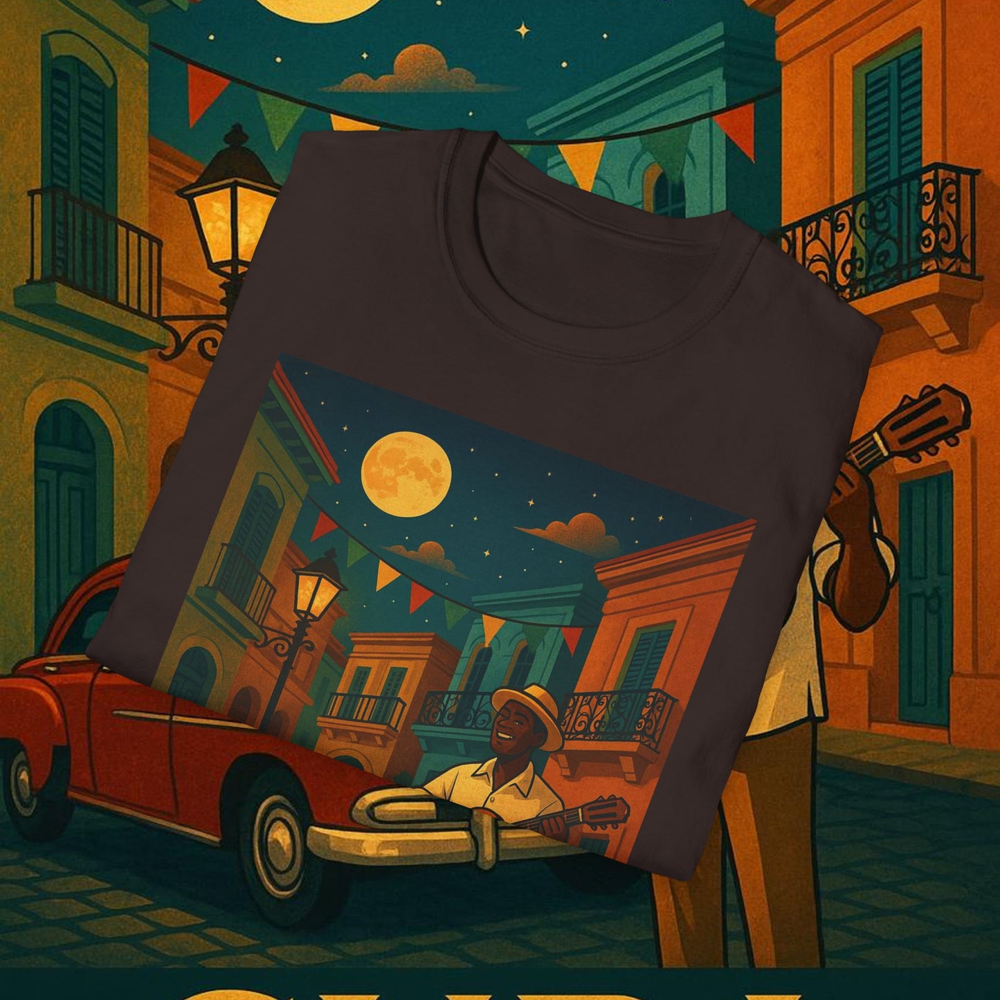 "Camiseta Cuba: Ritmo, Historia y Encanto Caribeño 🎺🚗🌴 "
