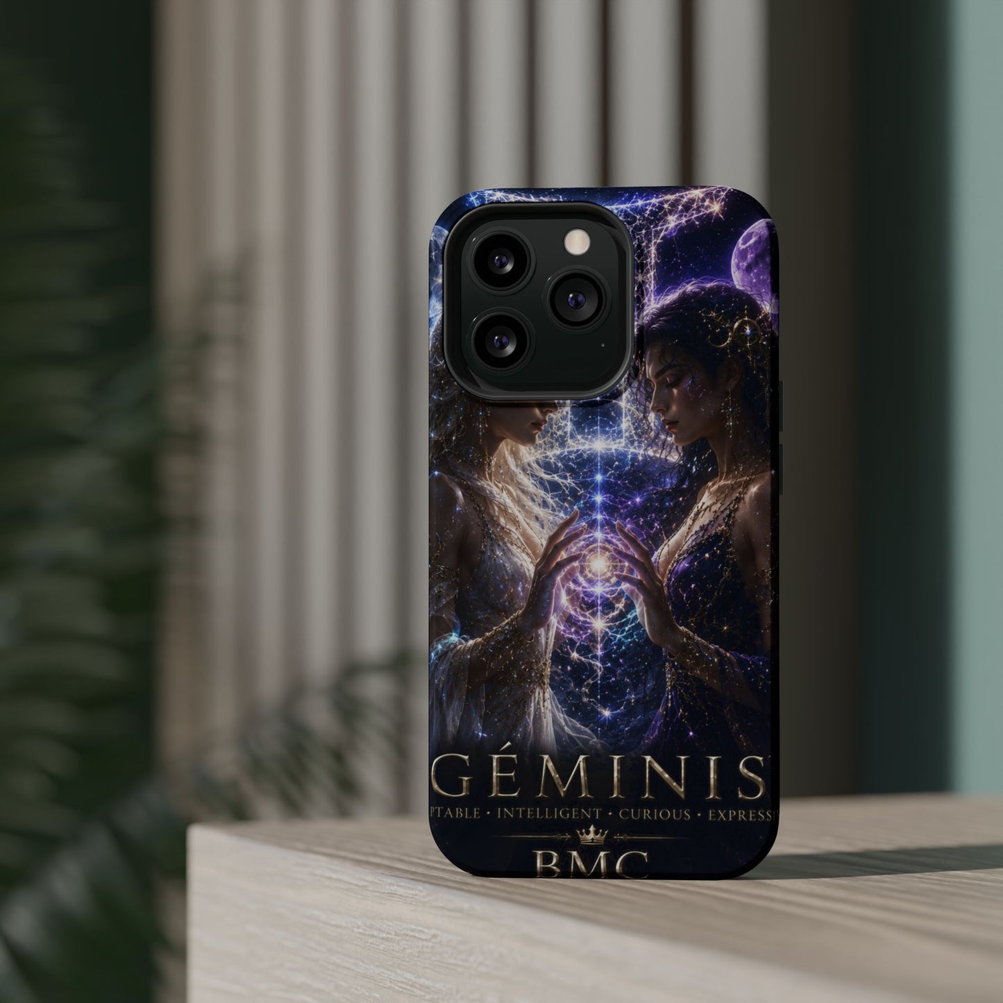 "Funda Magnética Reforzada♊ Géminis M— Reflejo del alma dividida"