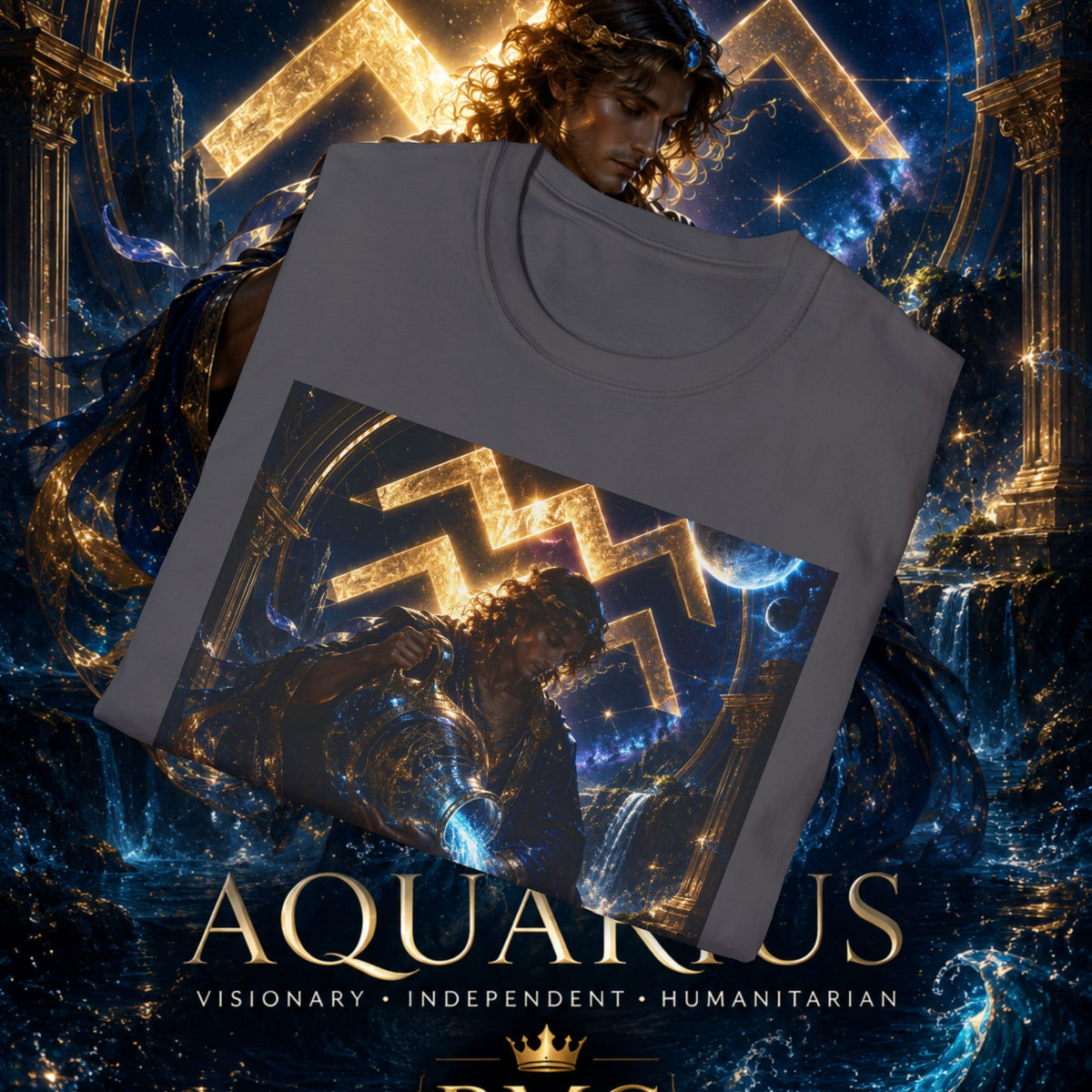 "Camiseta ♒ ACUARIO – El Visionario del Cielo y el Agua"