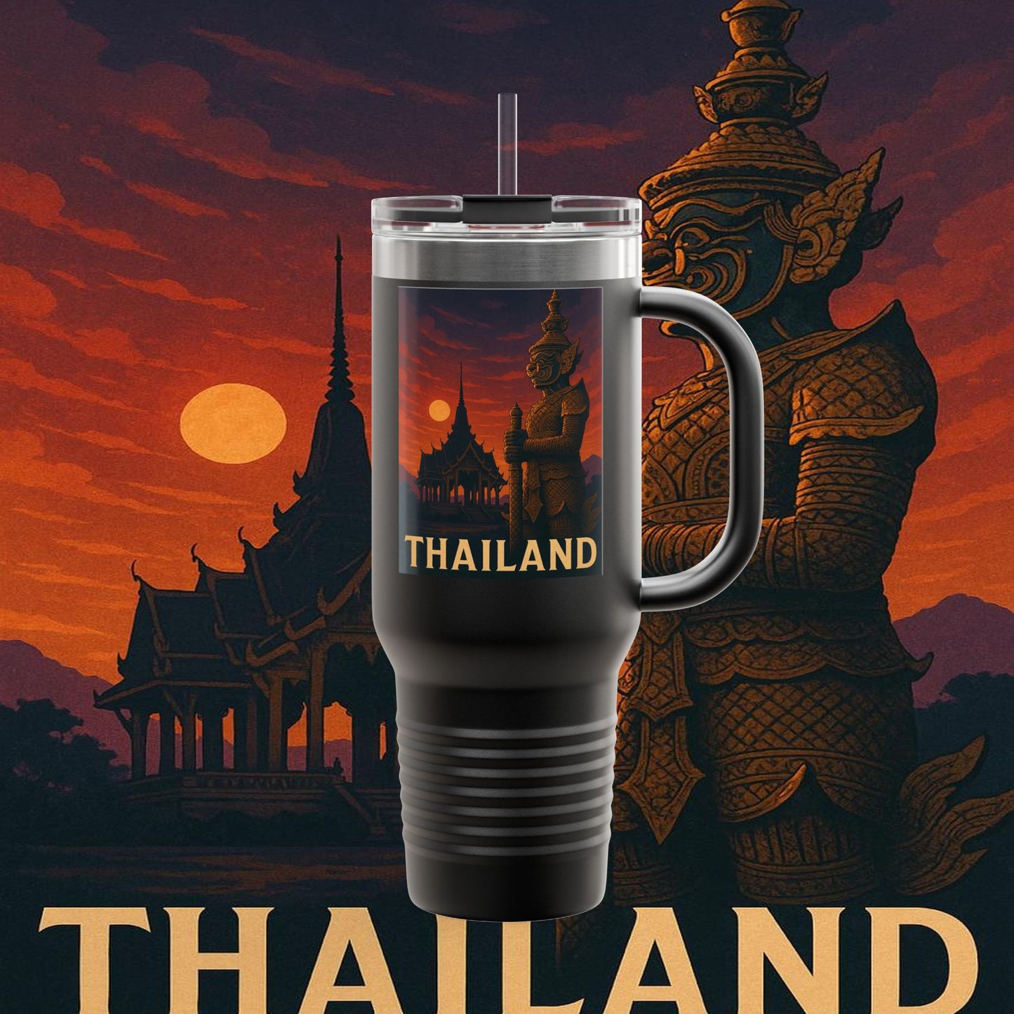 "Thailand Insulated Travel Mug🌴 – The Kingdom of Smiles and Adventure"
