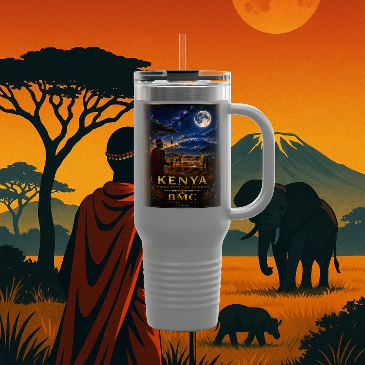 "taza de Viaje Aislada Kenia: Aventura Salvaje y Tierra de Horizontes Infinitos 🦁🌄🏕️"