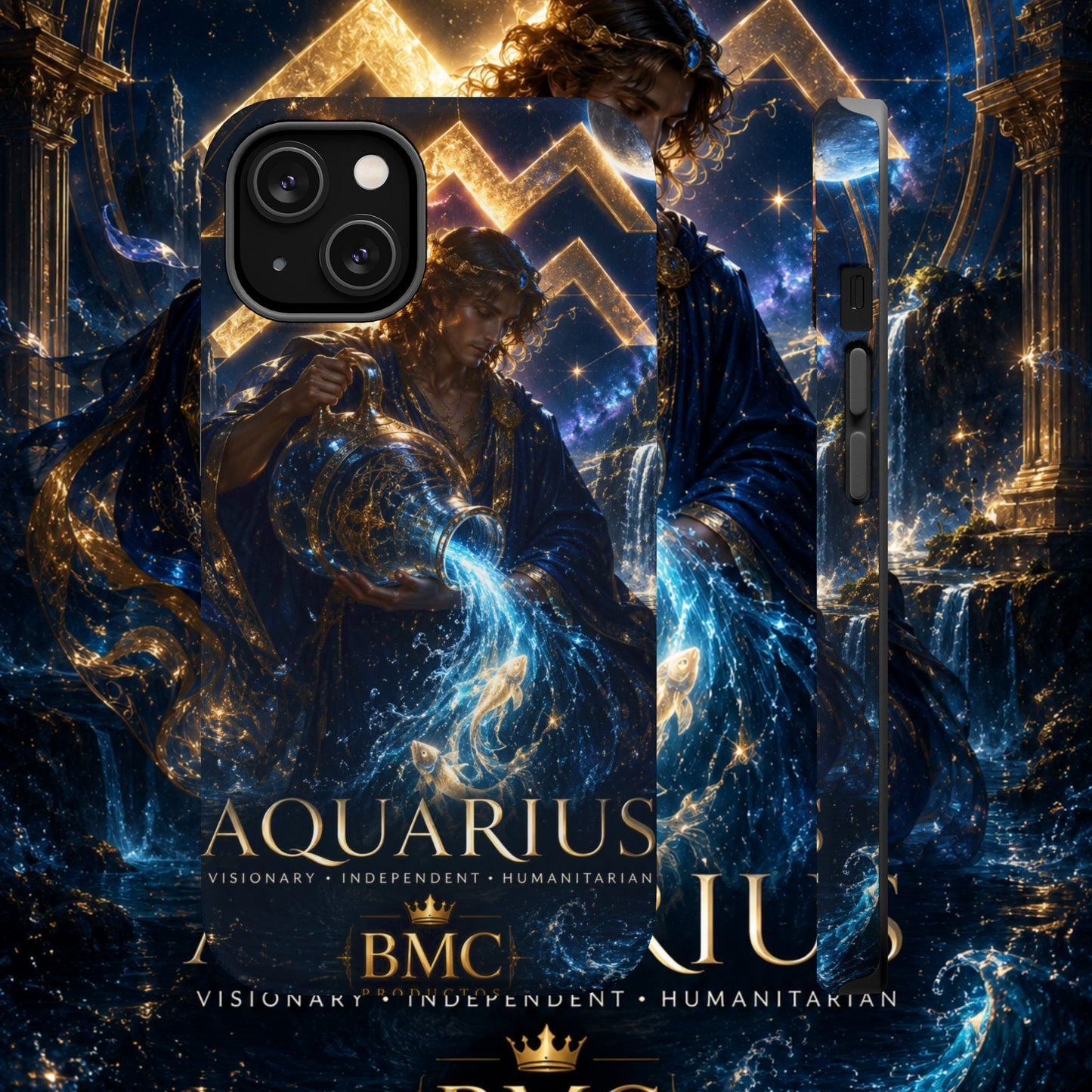 "Funda Magnética Reforzada♒ ACUARIO – El Visionario del Cielo y el Agua"