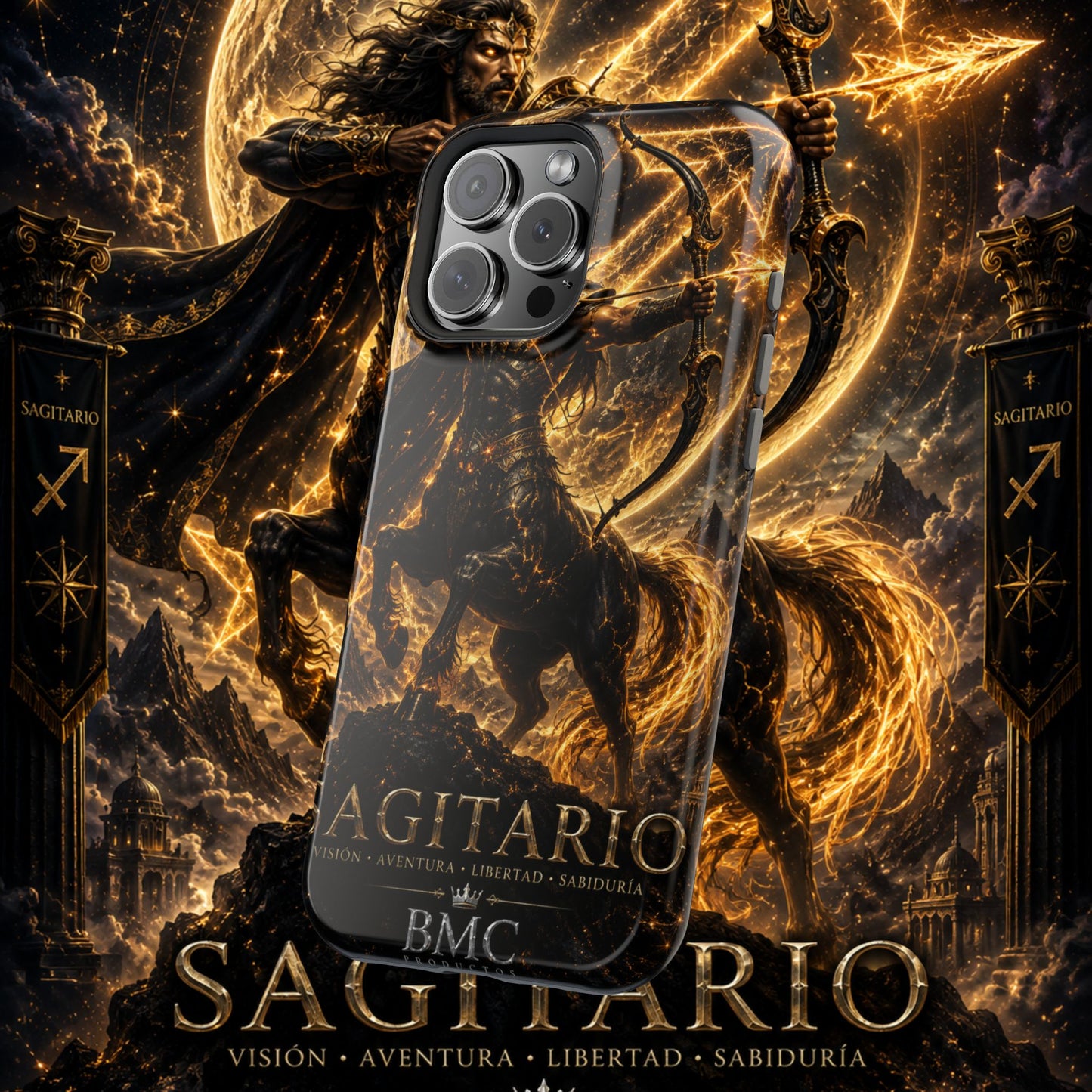 "Funda Magnética Reforzada Sagitario – El Cazador del Horizonte"