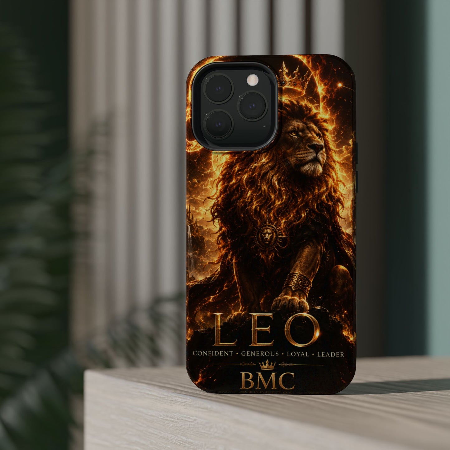 "Funda Magnética Reforzada ♌ Leo — Soberano del fuego eterno"