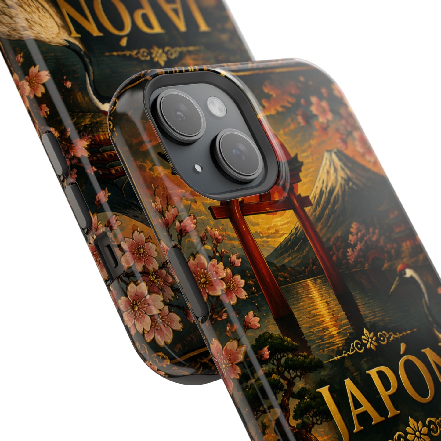 "Funda Magnética Reforzada Japón: Tradición entre Cerezos y Montañas 🌸⛩️🗻"