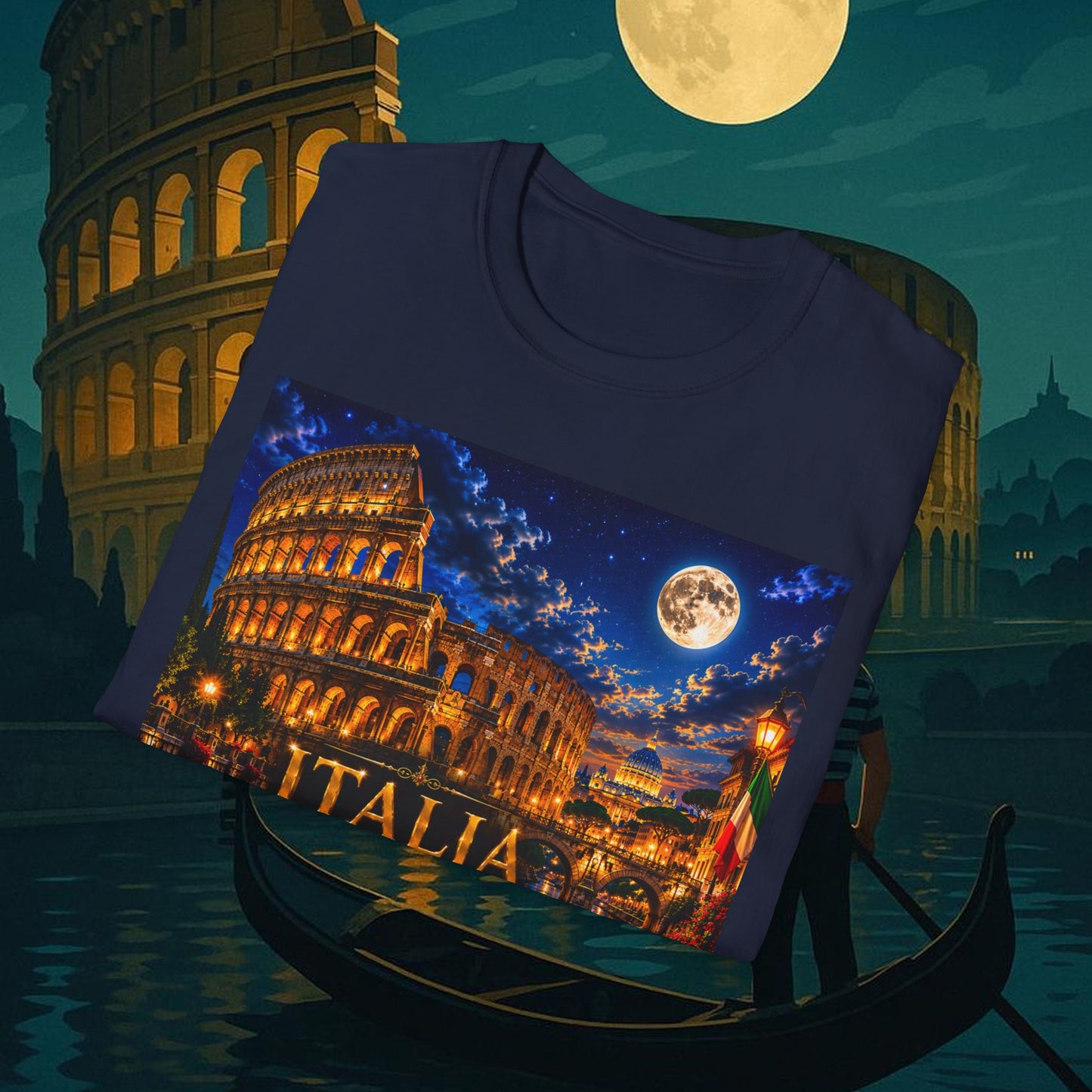"Camiseta  Italia: Arte, Pasión y Sabores Eternos 🎨🍝🏛️"