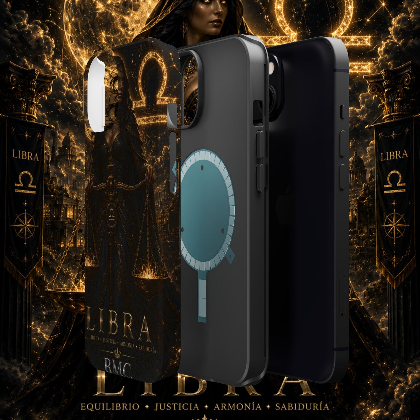 "Funda Magnética Reforzada libra– La Guardiana del Equilibrio"