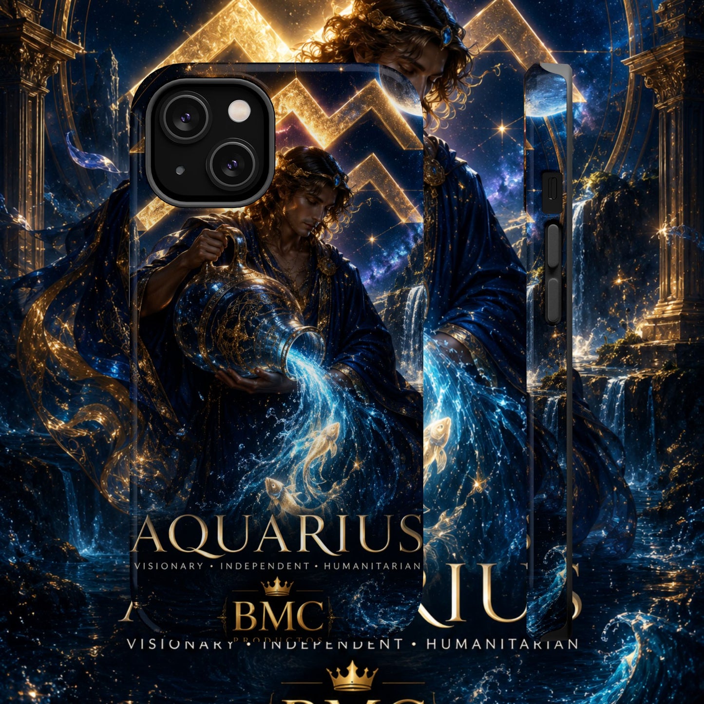 "Funda Magnética Reforzada♒ ACUARIO – El Visionario del Cielo y el Agua"