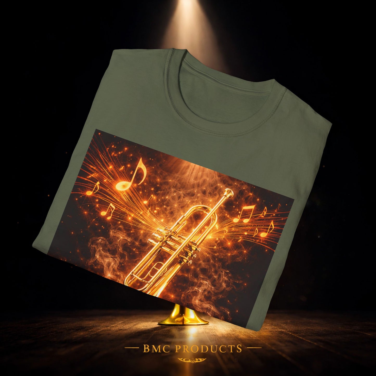 "Camiseta trompeta 🎺🔥Donde hay fuego, hay música.”