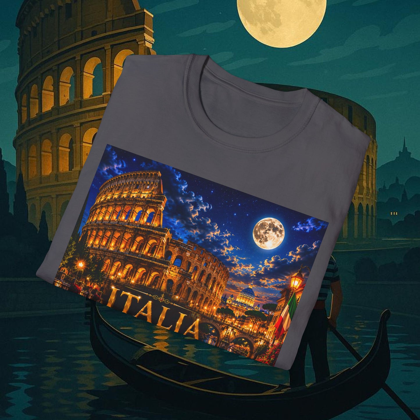 "Camiseta  Italia: Arte, Pasión y Sabores Eternos 🎨🍝🏛️"