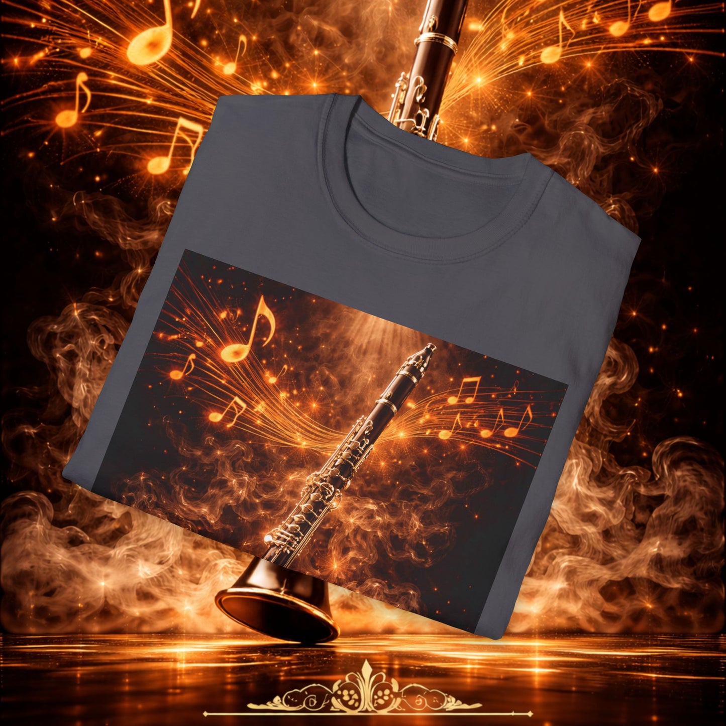 "Camiseta clarinete🎵🔥 El sonido del alma no grita… arde.” 🔥🎵