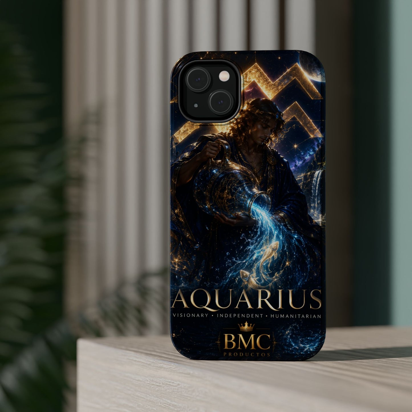 "Funda Magnética Reforzada♒ ACUARIO – El Visionario del Cielo y el Agua"
