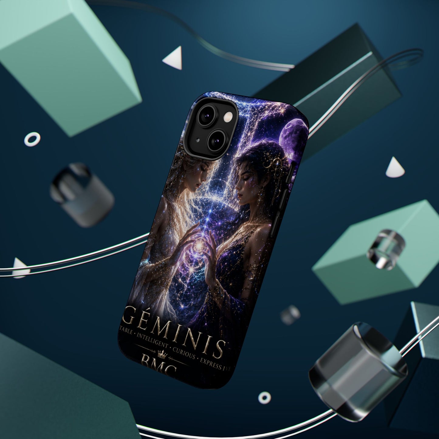 "Funda Magnética Reforzada♊ Géminis M— Reflejo del alma dividida"