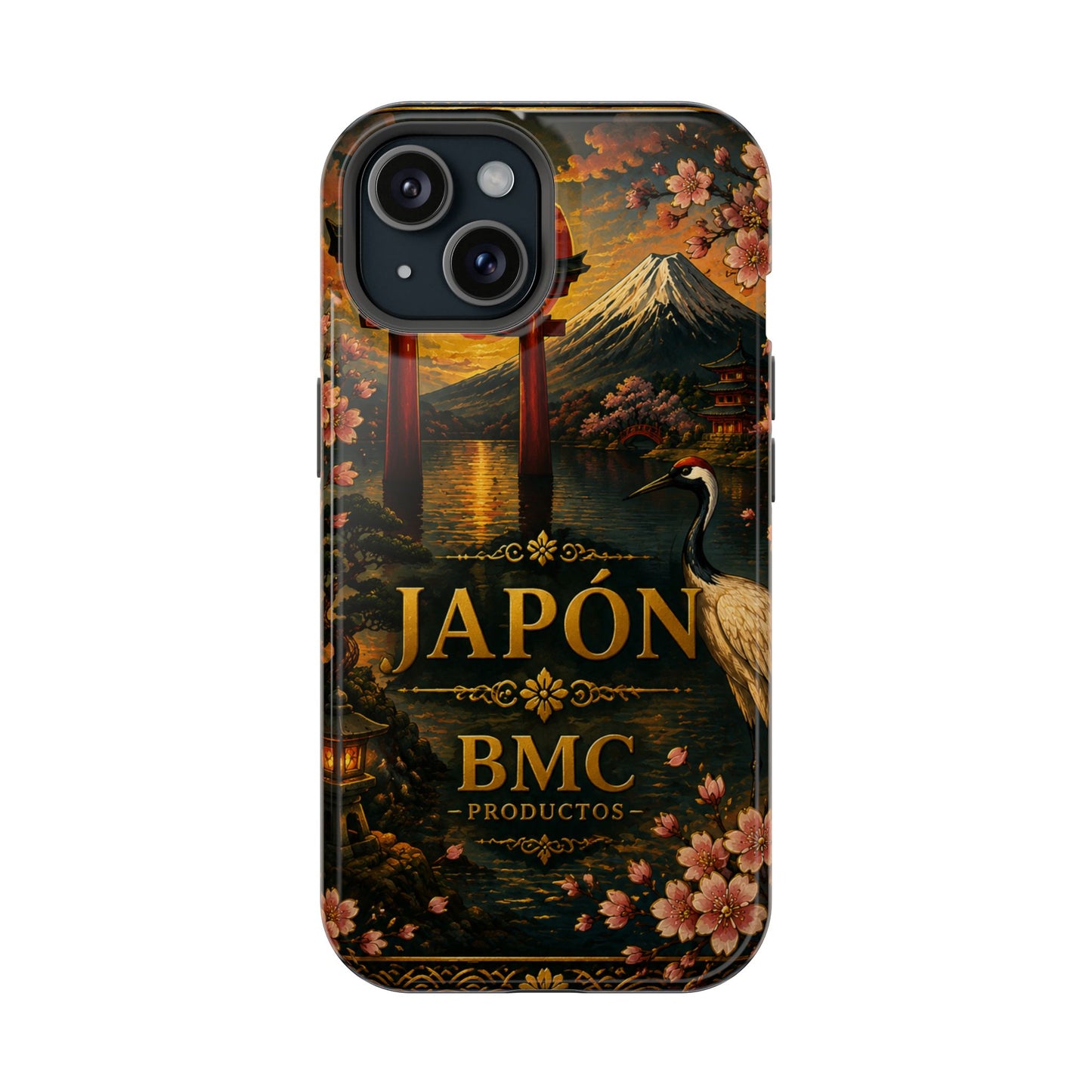 "Funda Magnética Reforzada Japón: Tradición entre Cerezos y Montañas 🌸⛩️🗻"