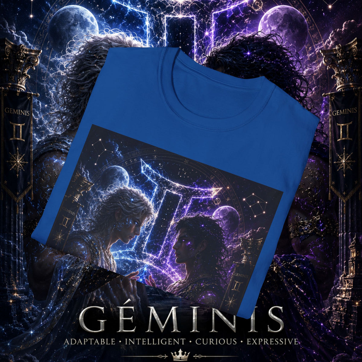 "Camiseta ♊ Géminis — Reflejo del alma dividida"