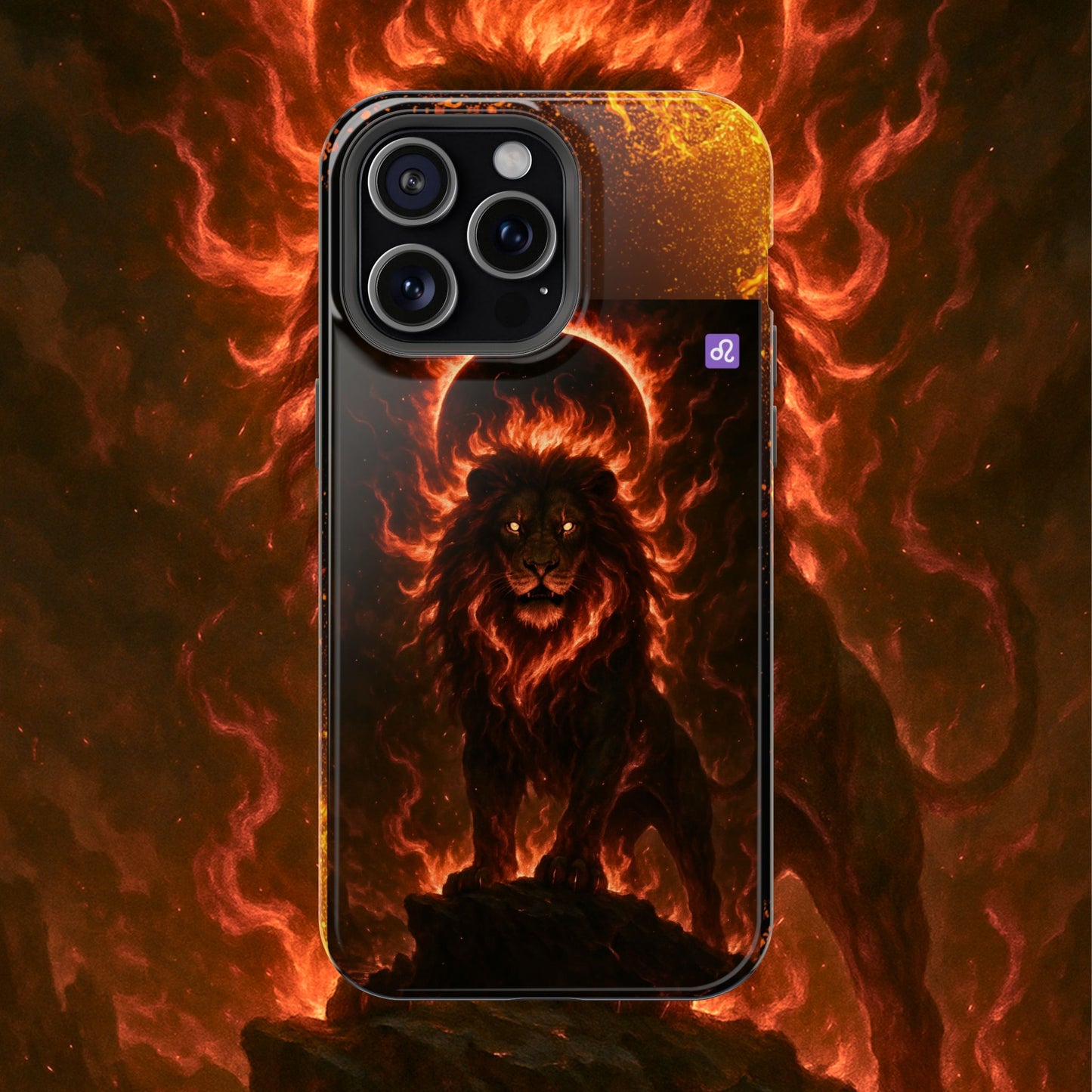 "Funda Magnética Reforzada ♌ Leo — Soberano del fuego eterno"