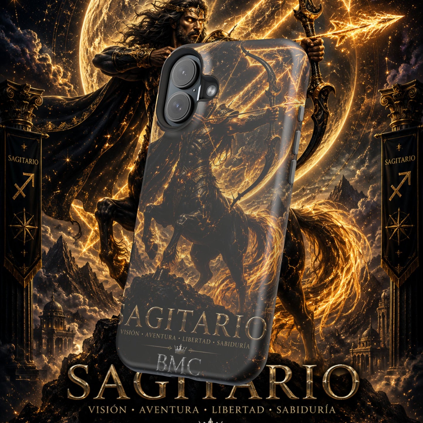 "Funda Magnética Reforzada Sagitario – El Cazador del Horizonte"