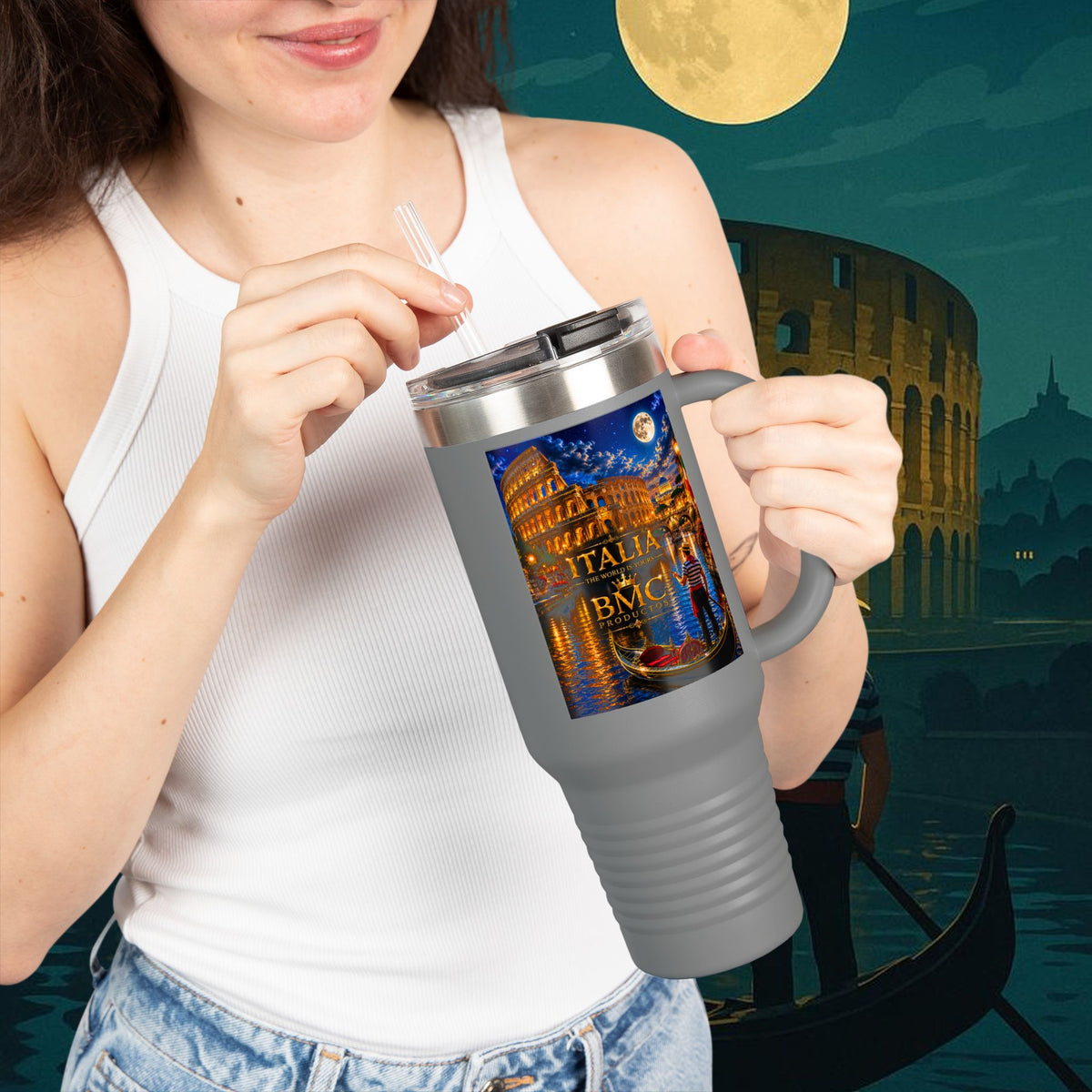 "taza de Viaje Aislada Italia: Arte, Pasión y Sabores Eternos 🎨🍝🏛️"