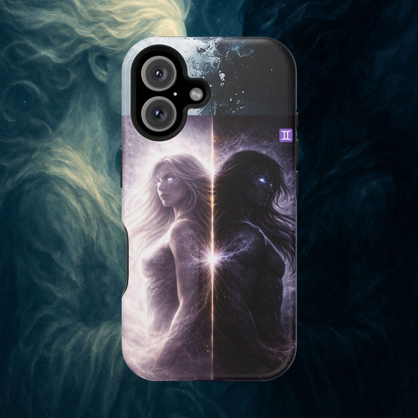 "Funda Magnética Reforzada♊ Géminis — Reflejo del alma dividida"