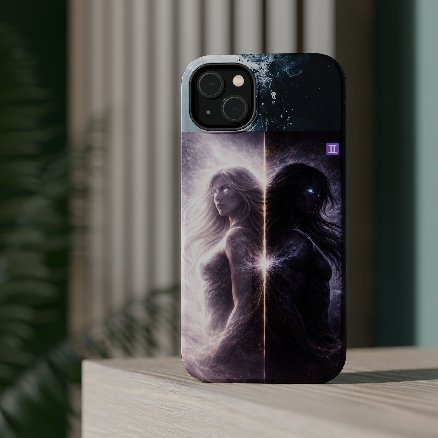 "Funda Magnética Reforzada♊ Géminis — Reflejo del alma dividida"