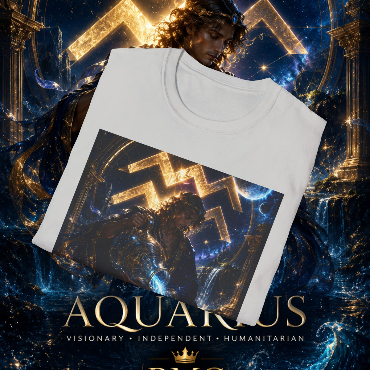 "Camiseta ♒ ACUARIO – El Visionario del Cielo y el Agua"