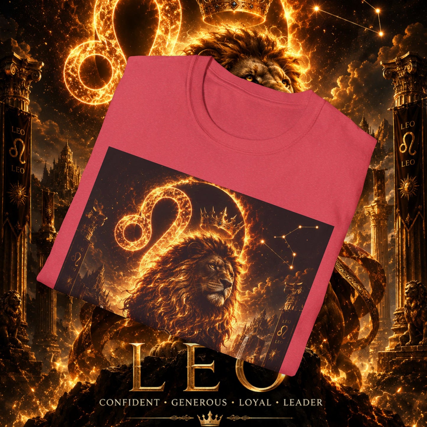 "Camiseta ♌ Leo — Soberano del fuego eterno"