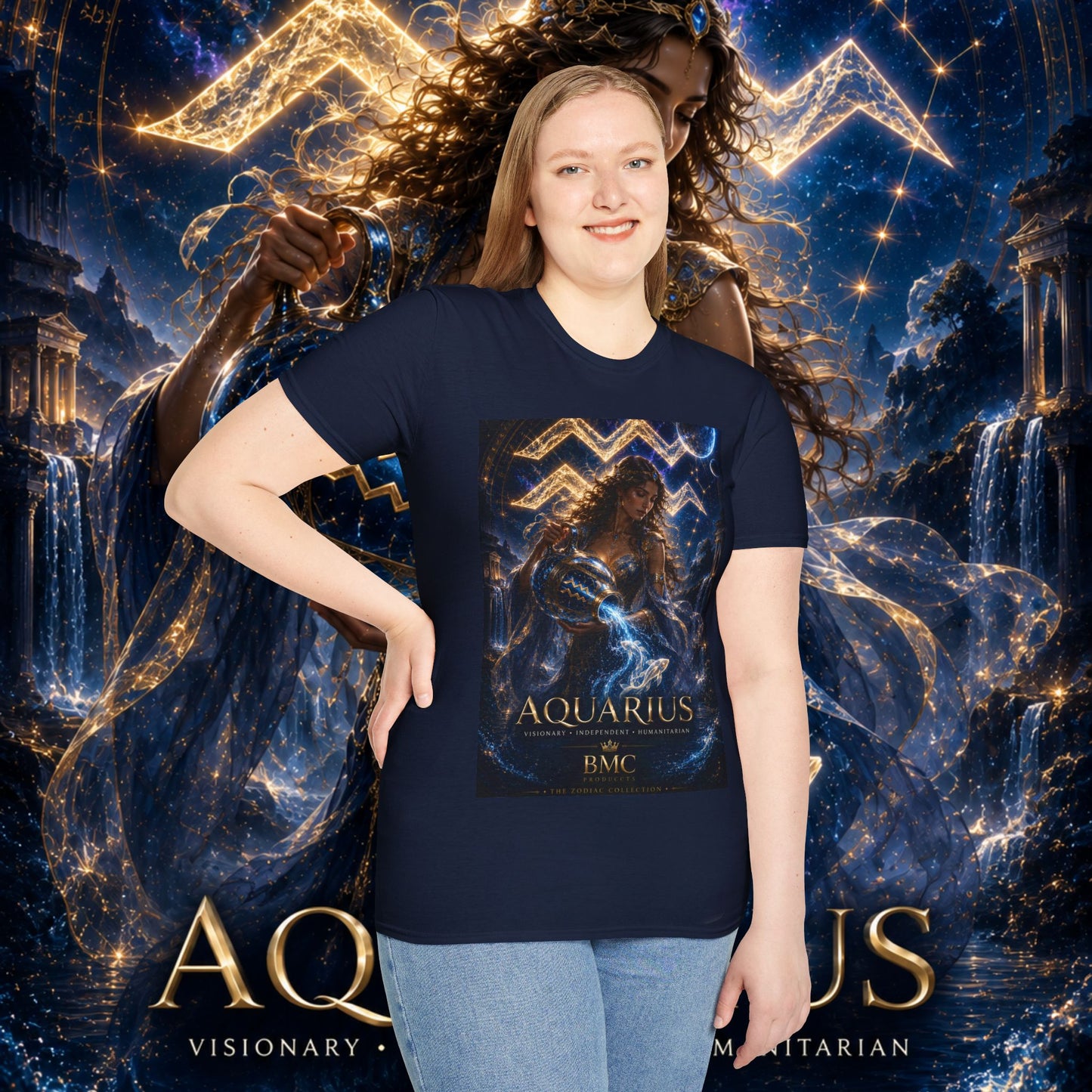 "Camiseta ♒ ACUARIO M– La Visionaria del Cielo y el Agua"