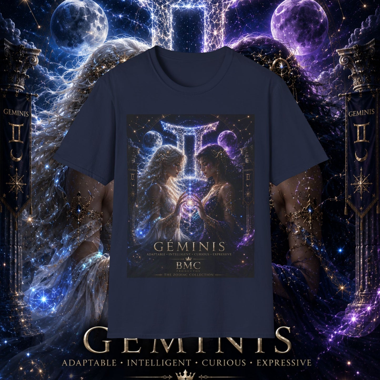 "Camiseta ♊ Géminis M — Reflejo del alma dividida"